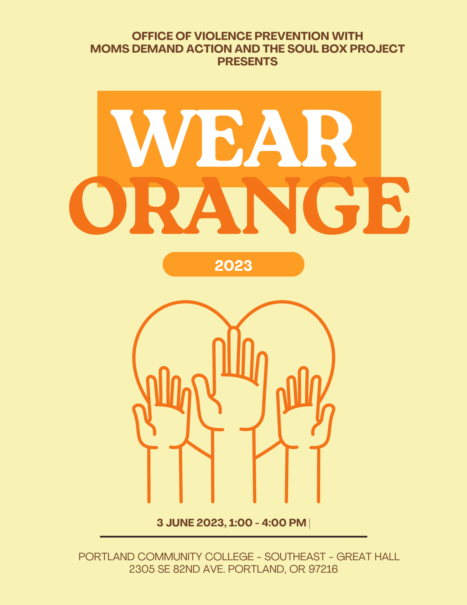 Attend Wear Orange this Saturday (June 3, 2023)